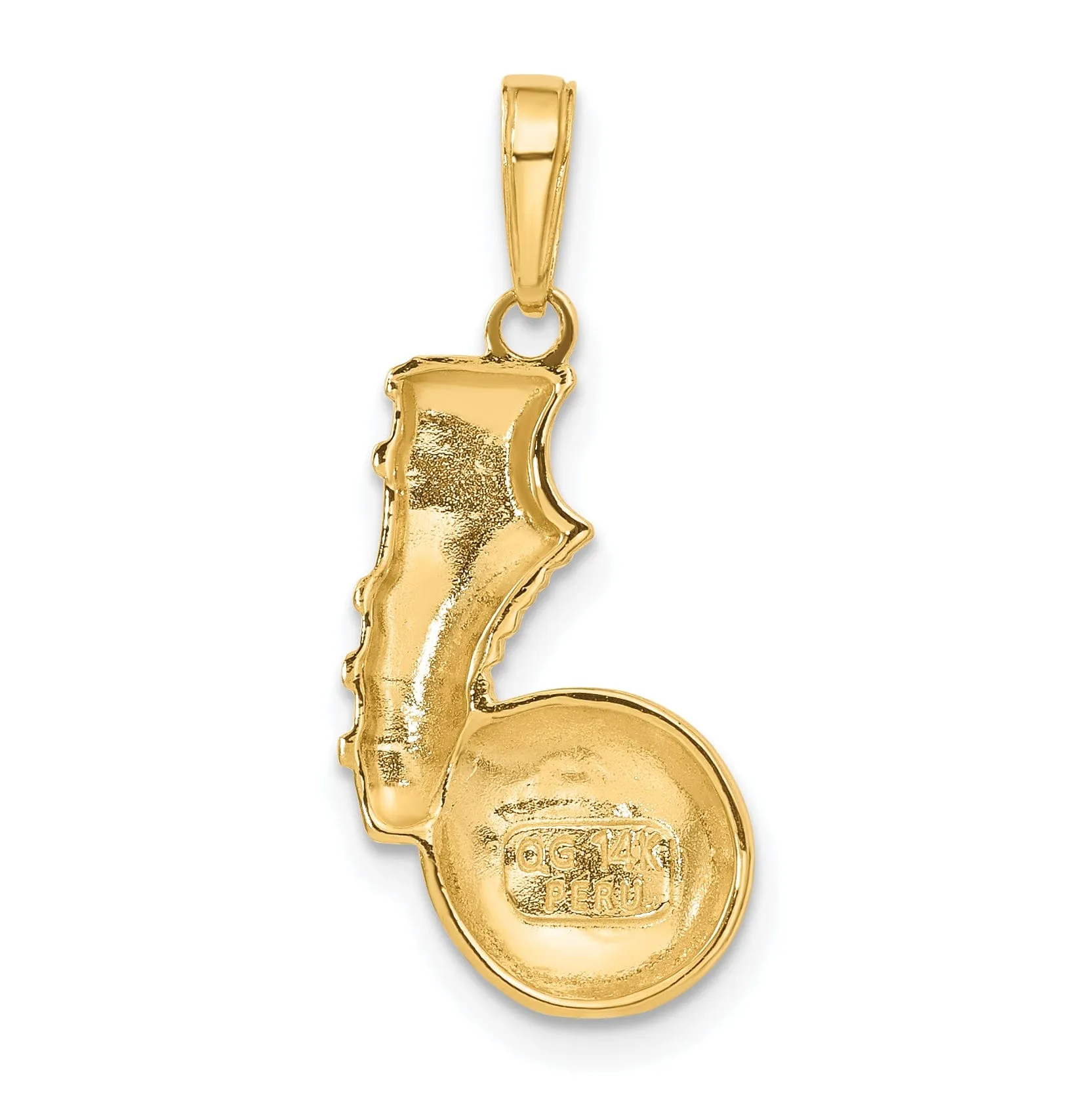 14k Yellow Gold Kicking Soccer Ball Pendant