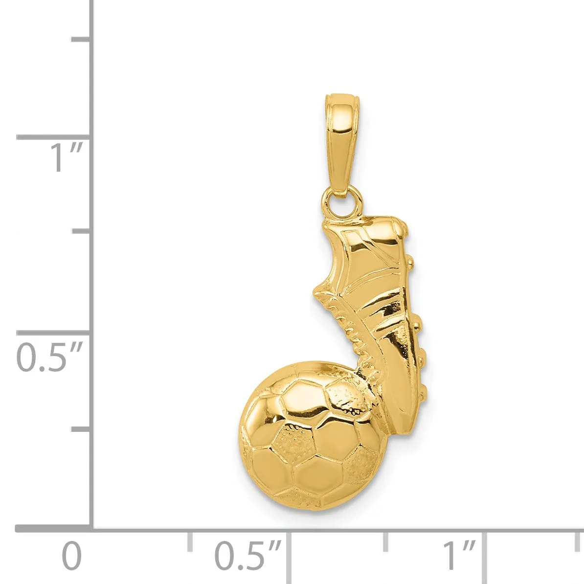 14k Yellow Gold Kicking Soccer Ball Pendant