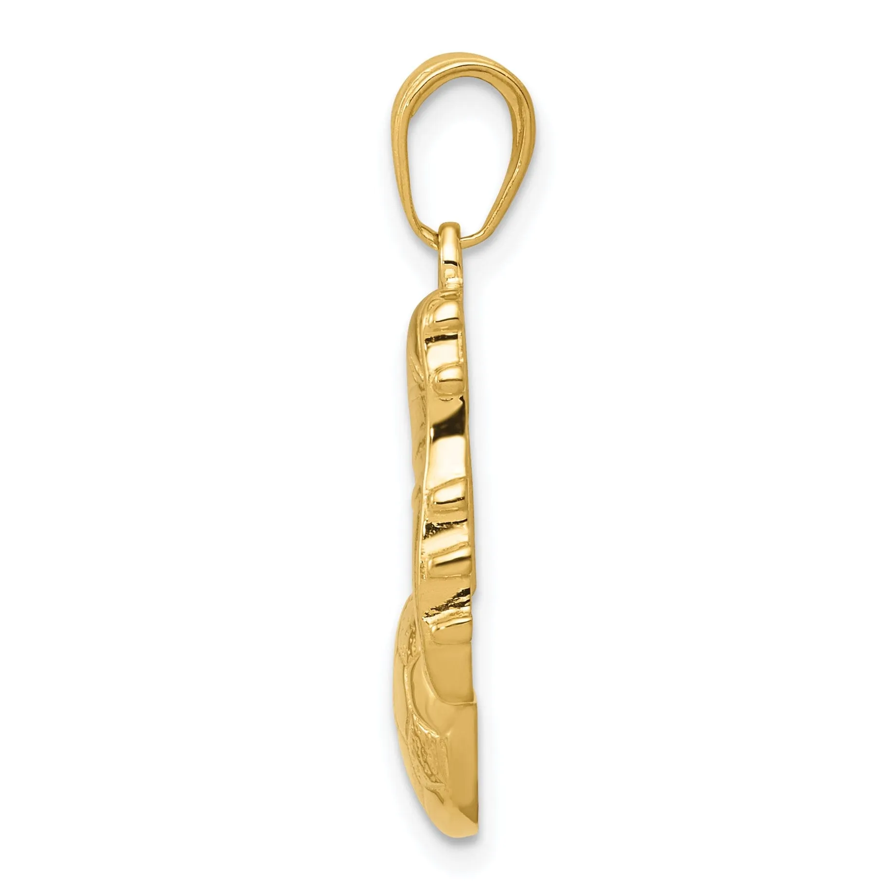 14k Yellow Gold Kicking Soccer Ball Pendant