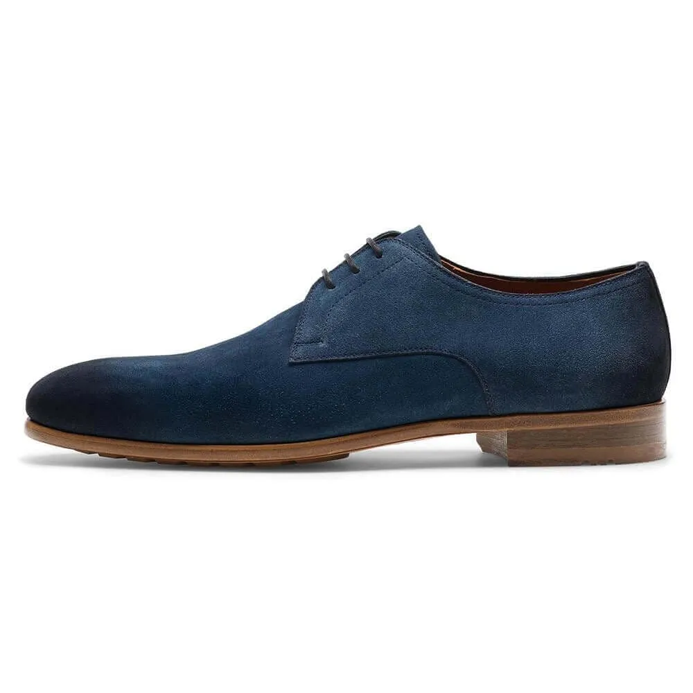 7 CM / 2.76 Inches - CMR CHAMARIPA Elevator Dress Shoes - Raised Shoes - Navy Suede Plain Toe Customized Derby Men Shoes