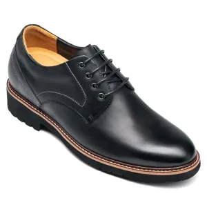 8 CM / 3.15 Inches CMR CHAMARIPA Men's Black Leather Derby Elevator Dress Shoes