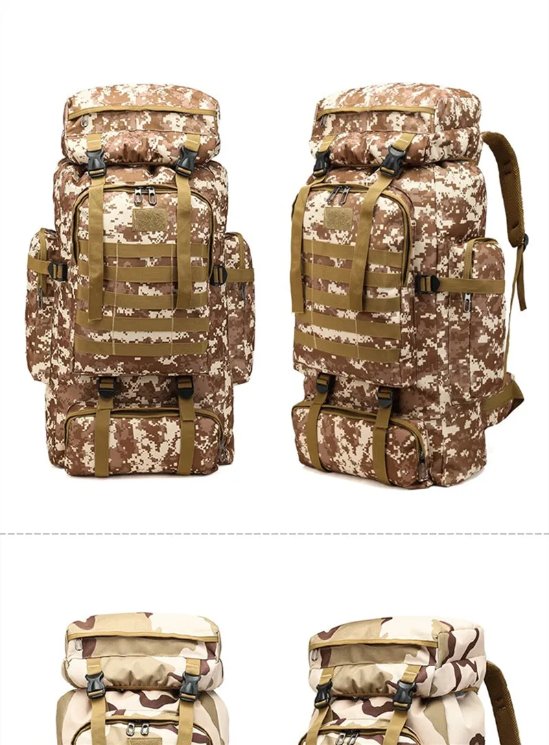 80L Large Military MOLLE Tactical Army Backpack Rucksack