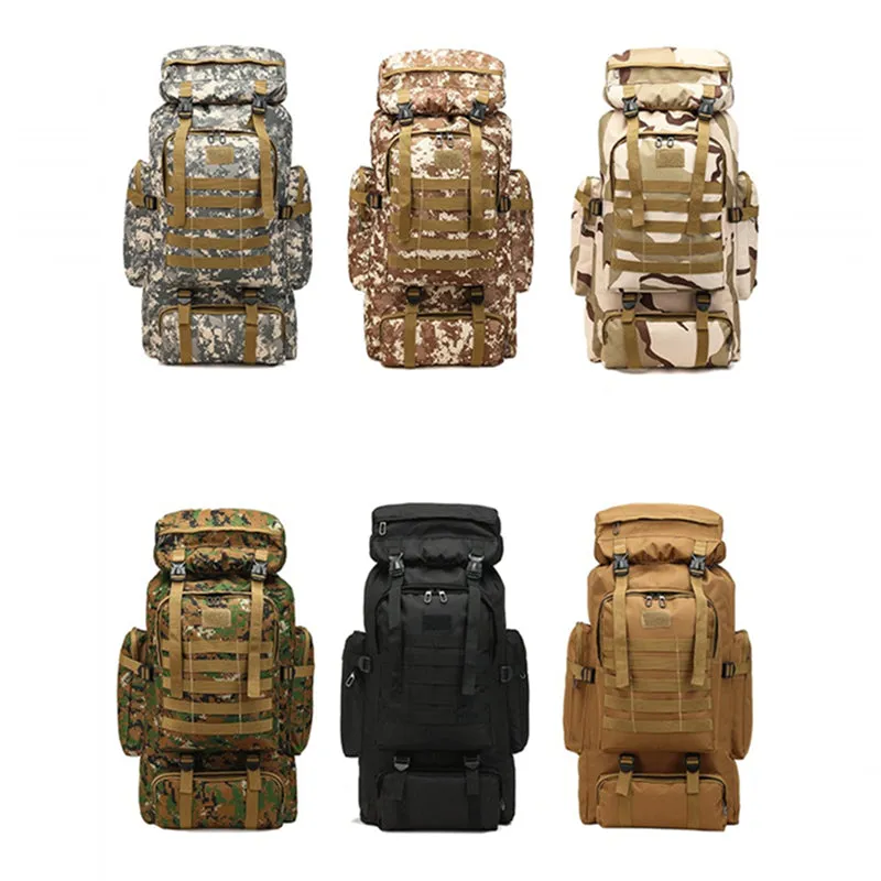 80L Large Military MOLLE Tactical Army Backpack Rucksack