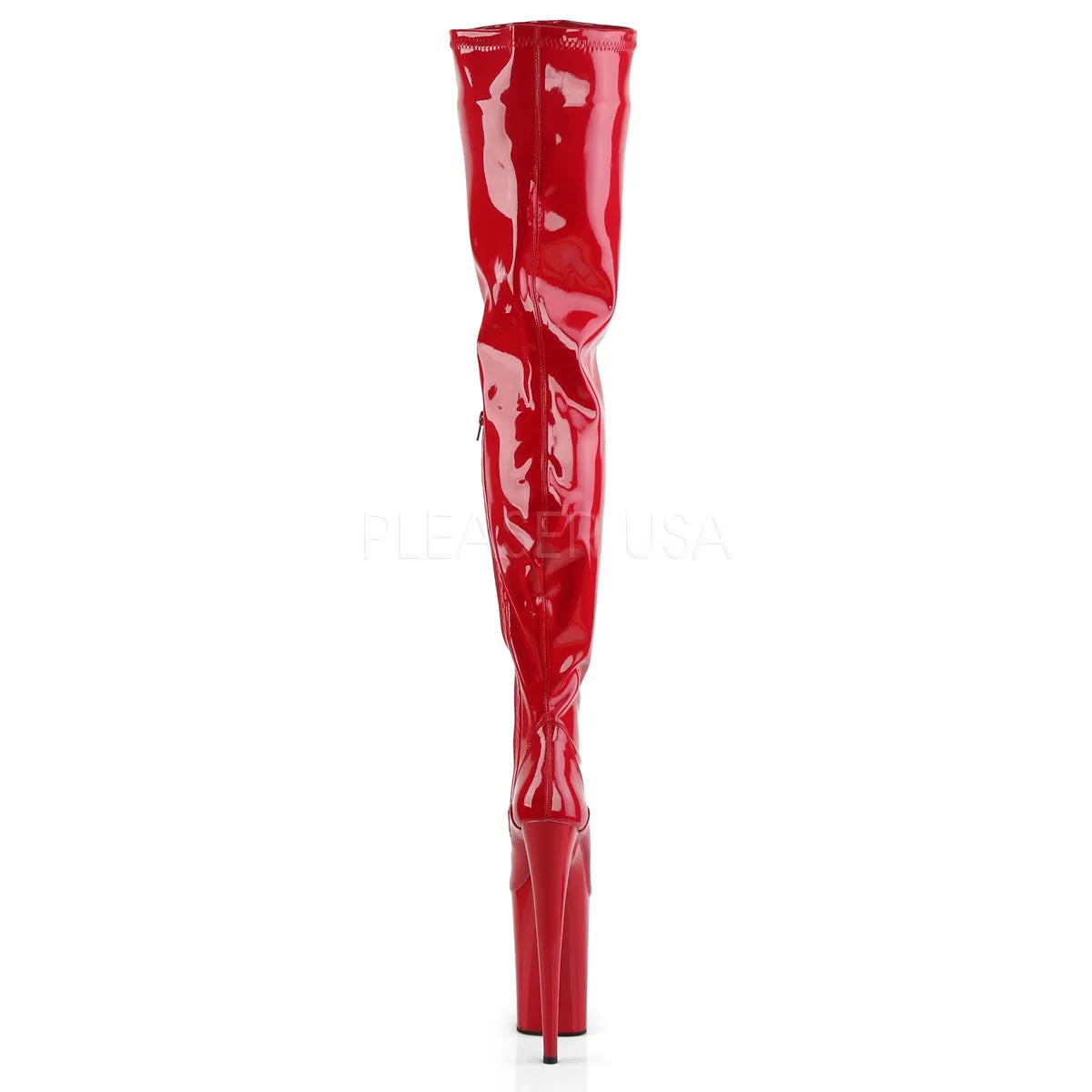 9 Inch Heel INFINITY-4000 Red Stretch Patent