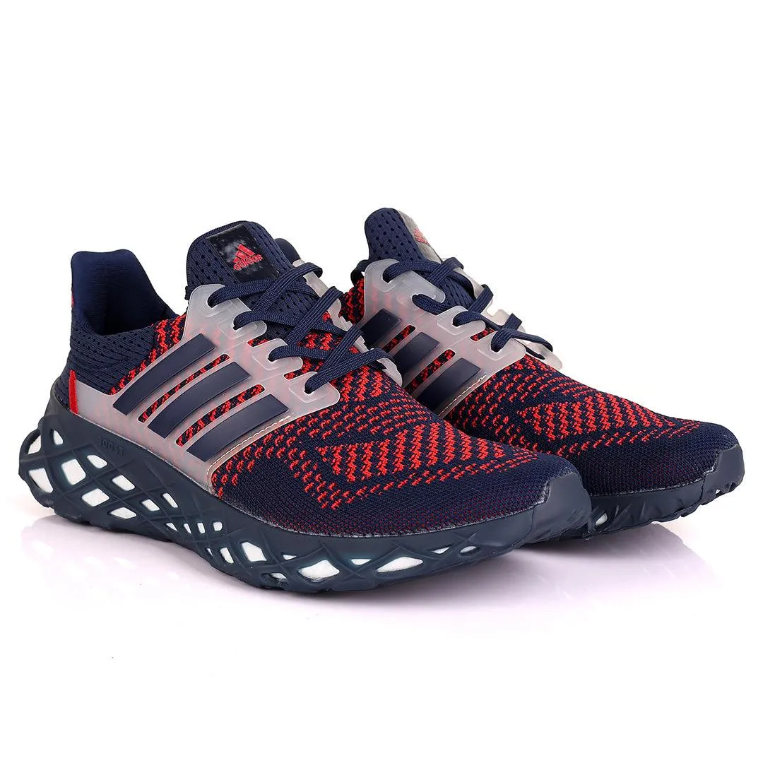 AD Boost Red And NavyBlue Men's Running Sneakers