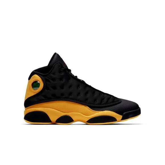 AJ 13 Retro Flint Black and Yellow Basketball Sneakers