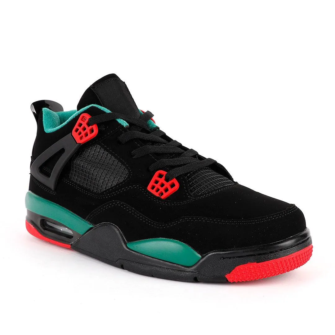 AJ 4 Retro Black/Green Noir-Vert Sneakers