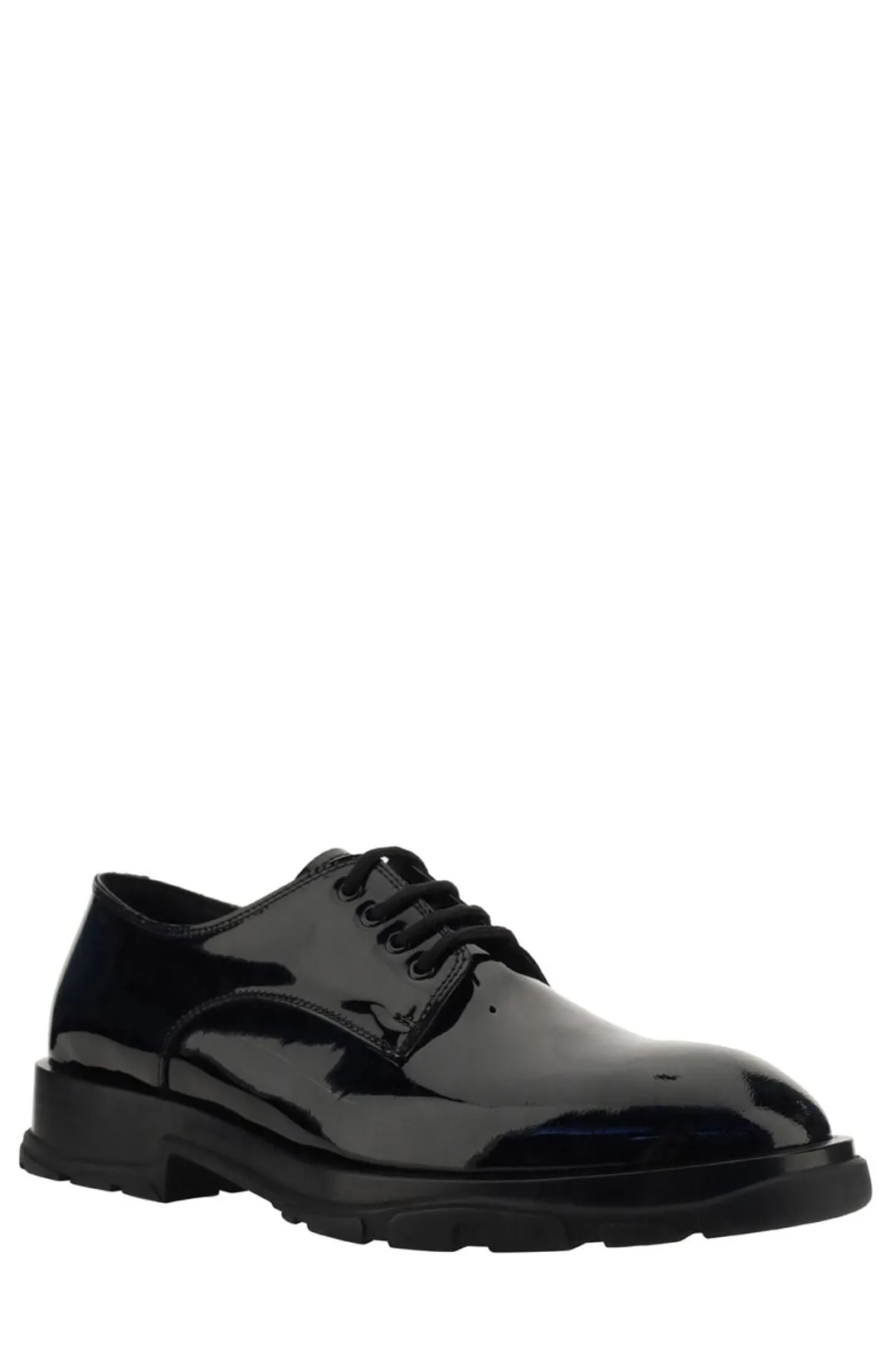 Alexander McQueen High-Shine Lace-Up Derby Shoes