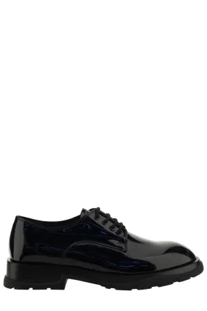 Alexander McQueen High-Shine Lace-Up Derby Shoes