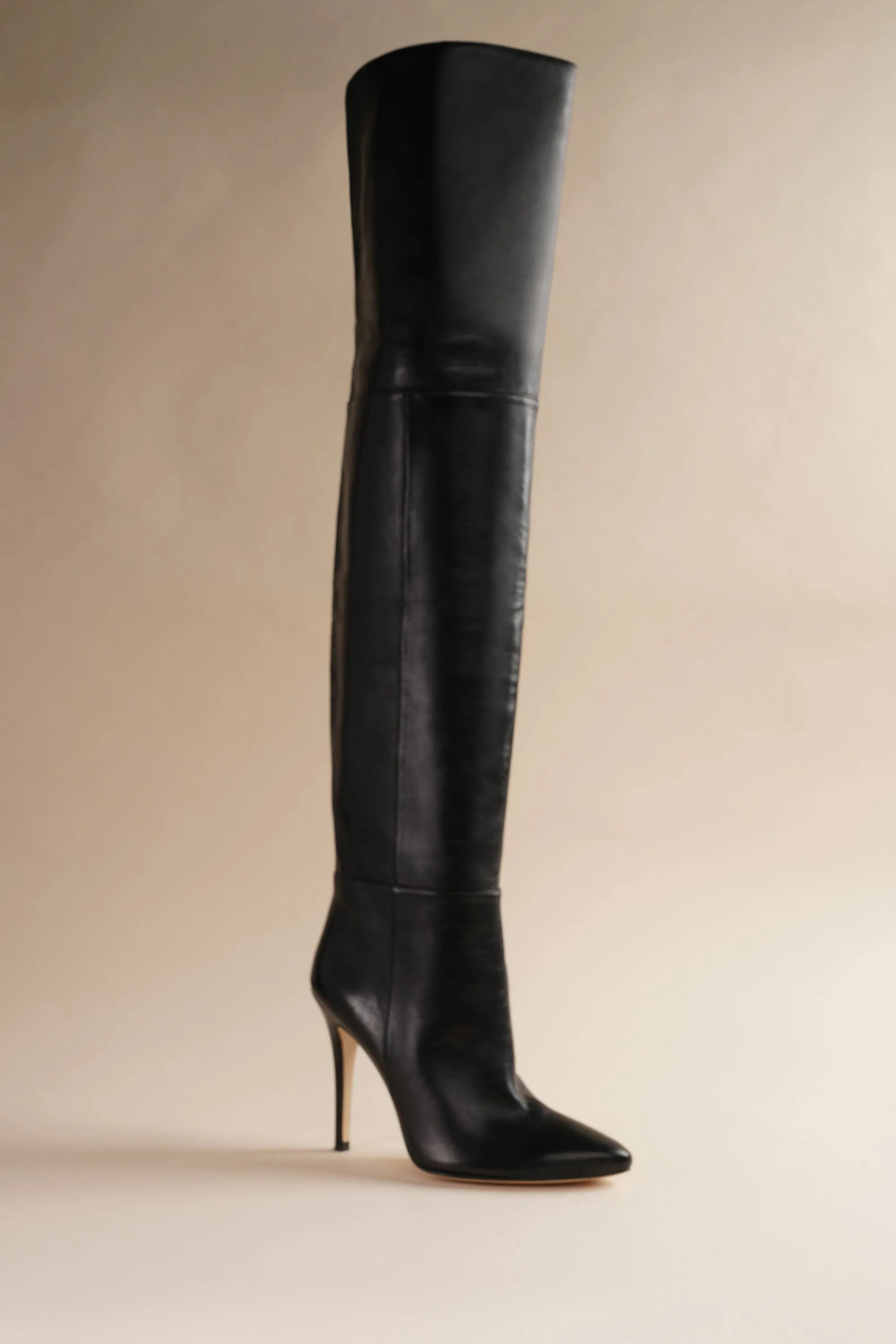 Allora OTK Boot in Black Midnight Leather