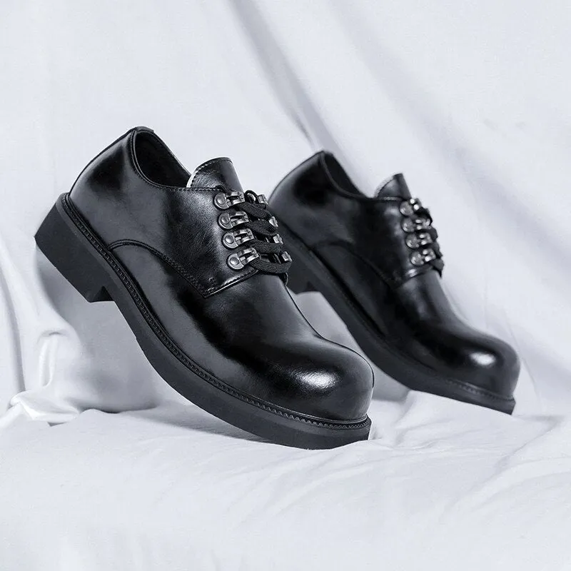 Amozae- Gye Round Toe Lace-Up Chunky Sole Derby Shoes