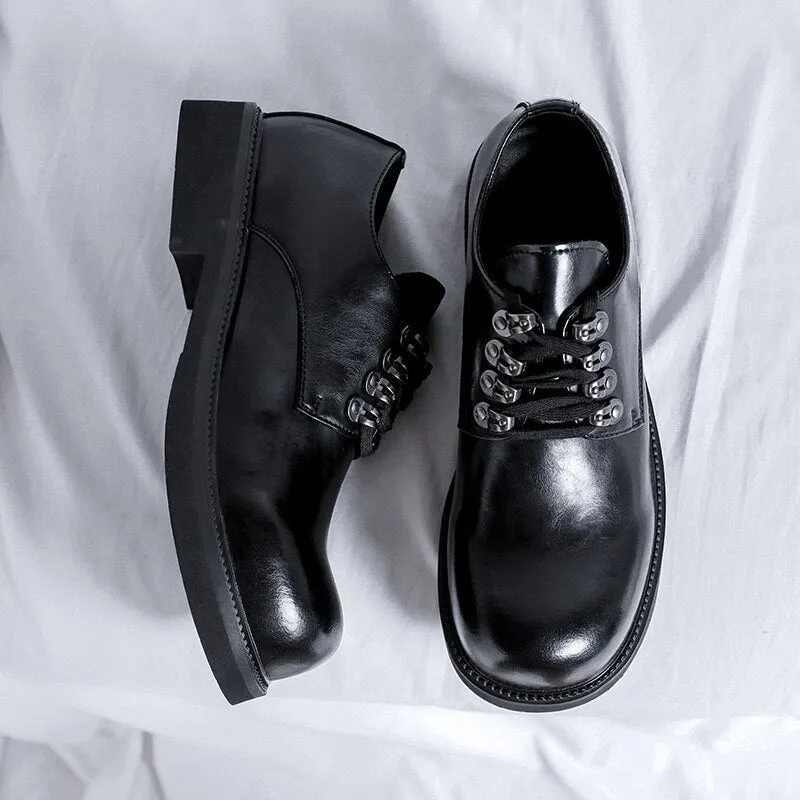 Amozae- Gye Round Toe Lace-Up Chunky Sole Derby Shoes