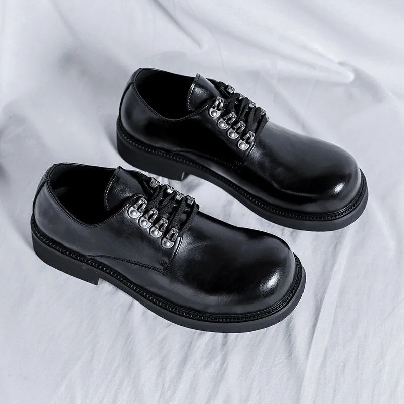 Amozae- Gye Round Toe Lace-Up Chunky Sole Derby Shoes