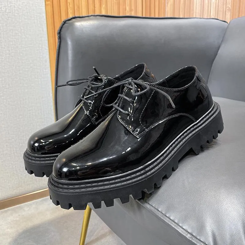 Amozae- Samjeon Patent Leather Derby Shoes