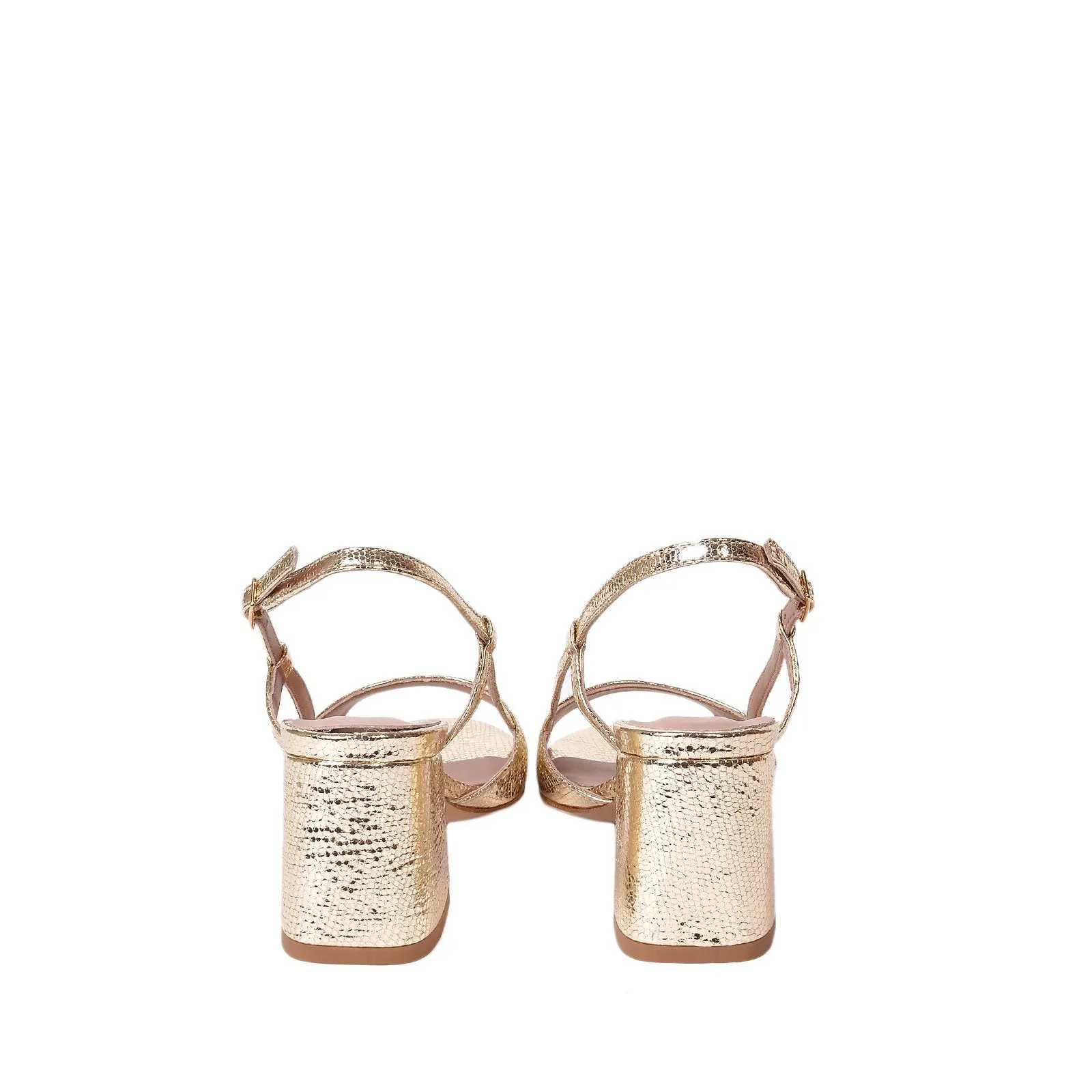 Anya Metallic Gold Snake Sandals