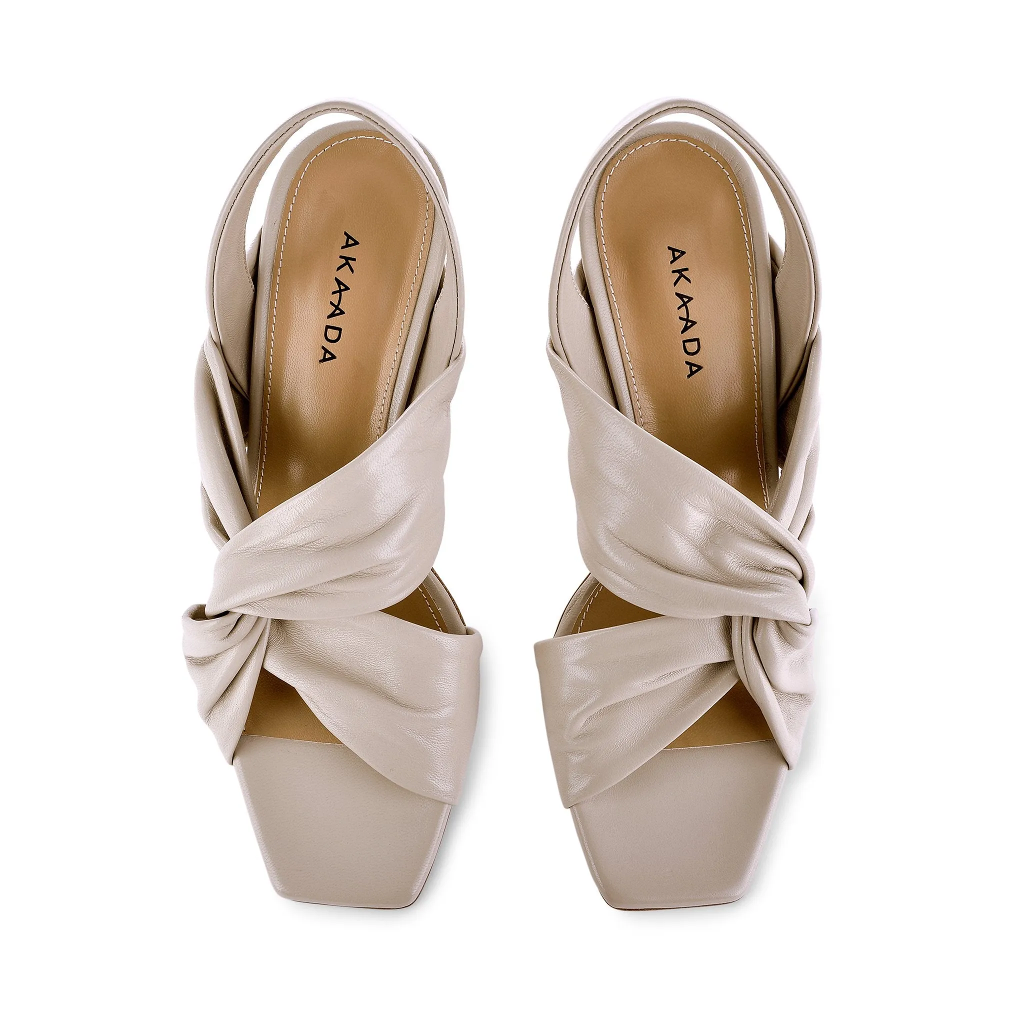 Asami Nude Beige Soft Nappa Sandals