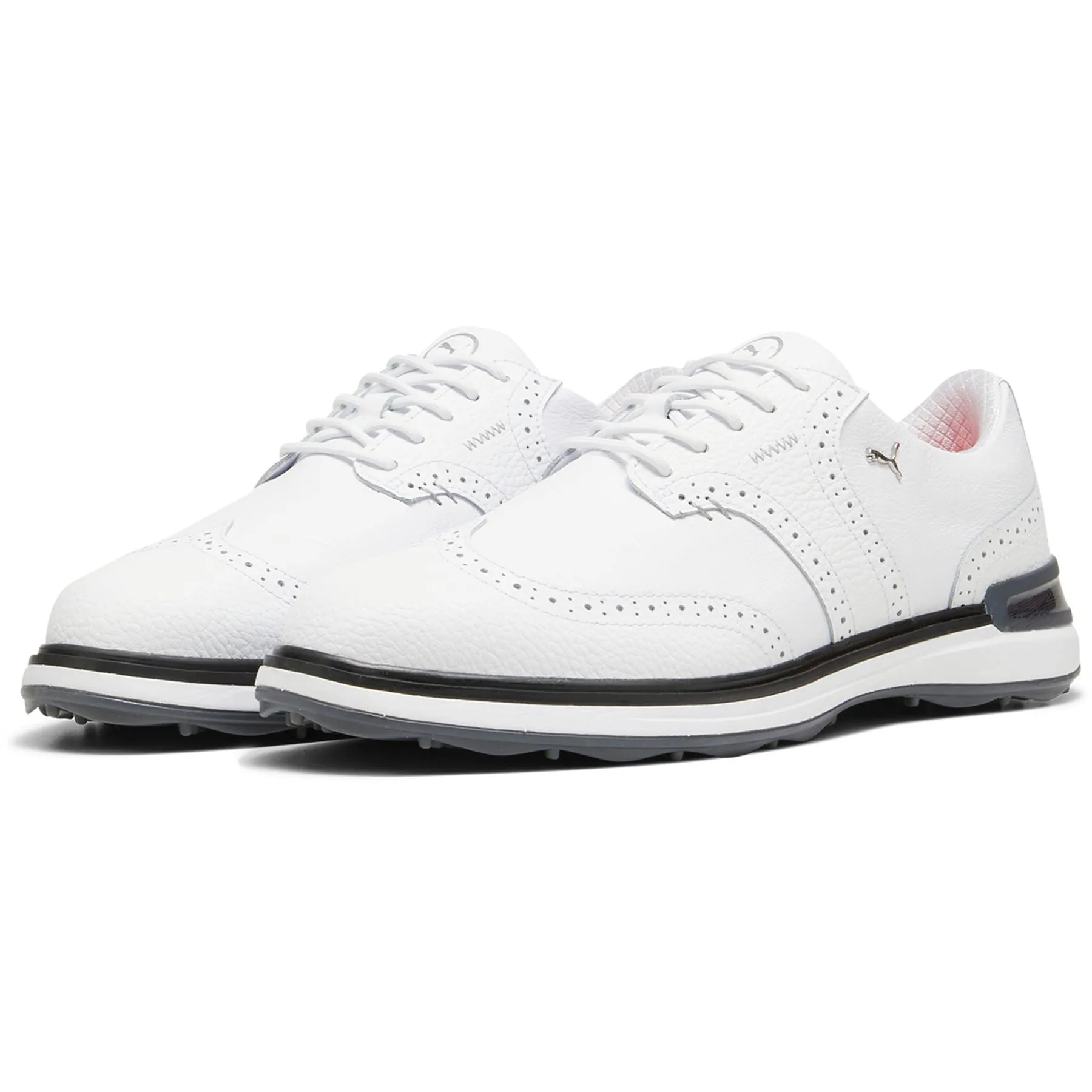 Avant Wingtip Leather Spikeless Golf Shoes White - AW24