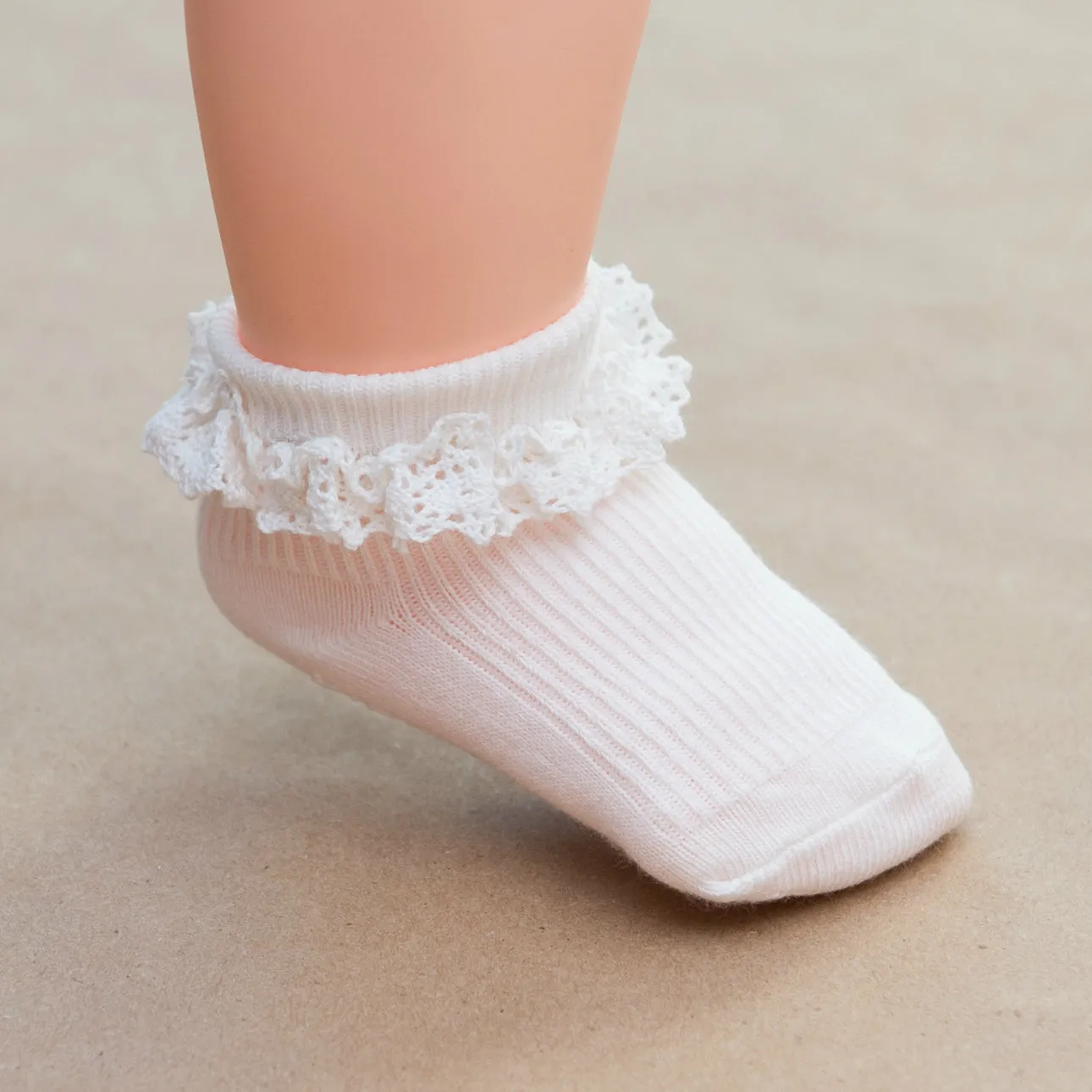 Baby Girls Crochet Trim Dress Ankle Socks