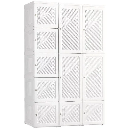 Beautiful Heavy Duty  Portable Closet | Foldable Wardrobe Storage | Clothing Organizer |  Magnetic Doors | 11 Doors 2 Hangers