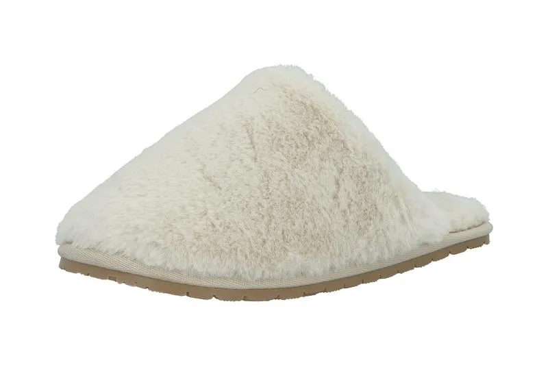 Biagloria Creme Fur Slippers