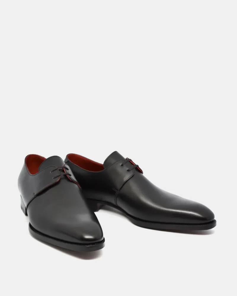 Black Leather Derby Dress Shoe