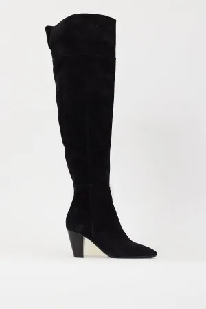 Black Suede Colette Thigh High Boot