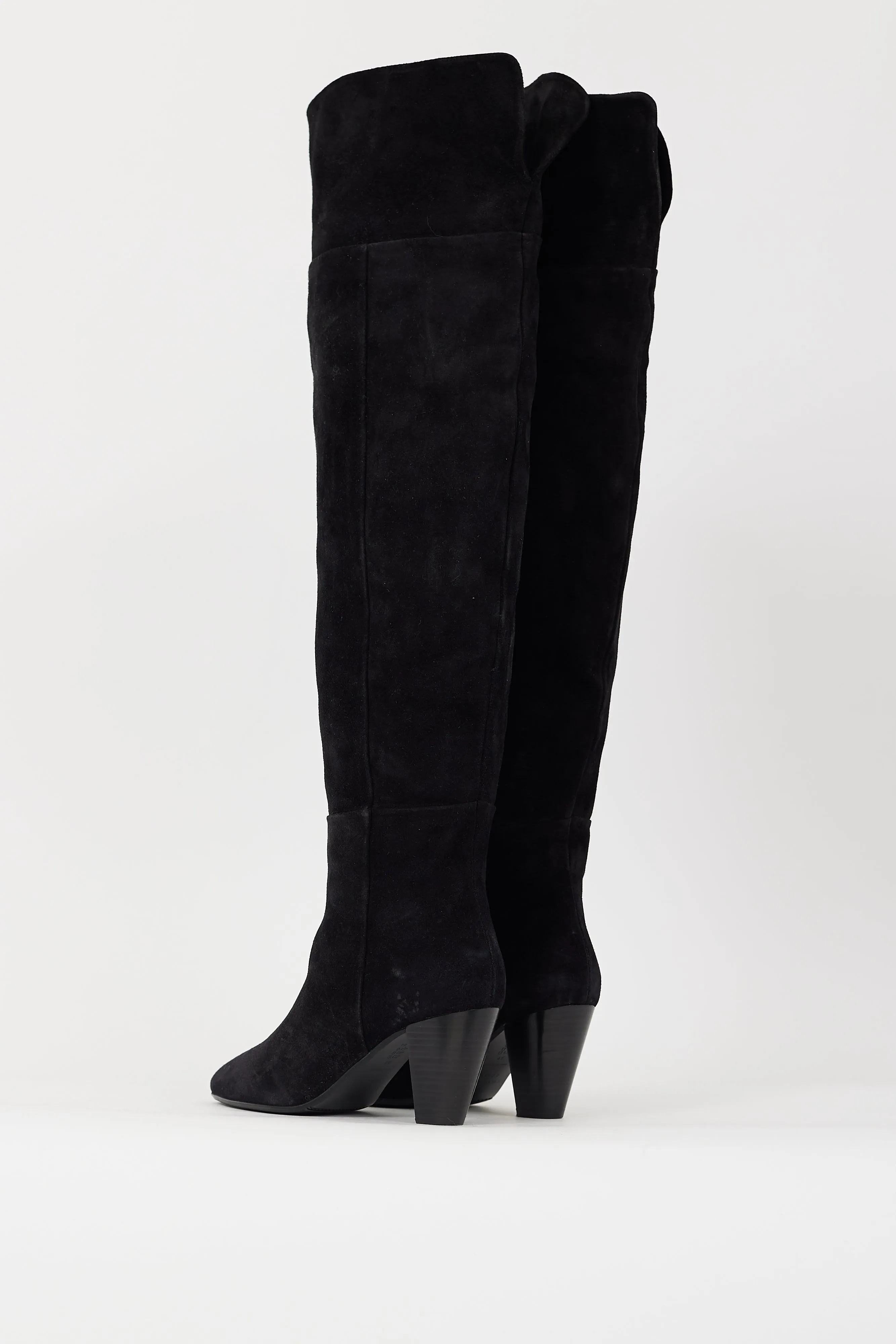 Black Suede Colette Thigh High Boot