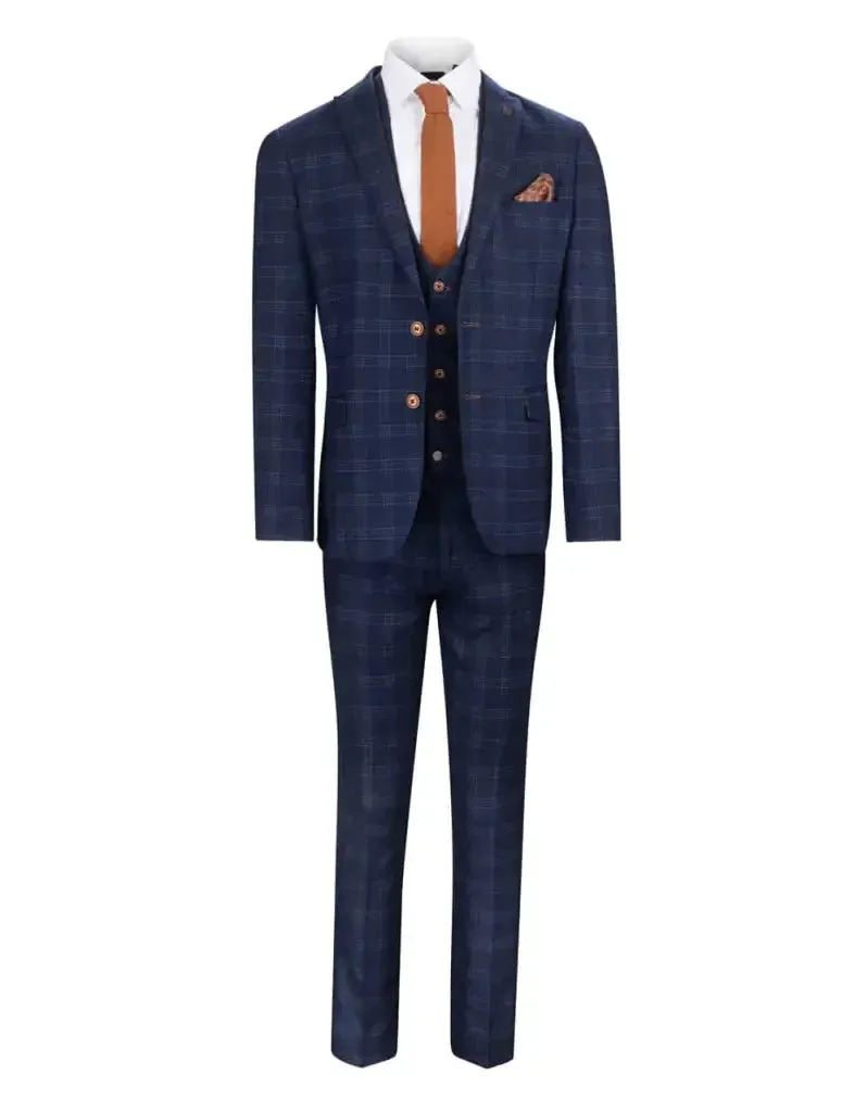 Blue Checkered Suit - Chigwell Tweed Suit