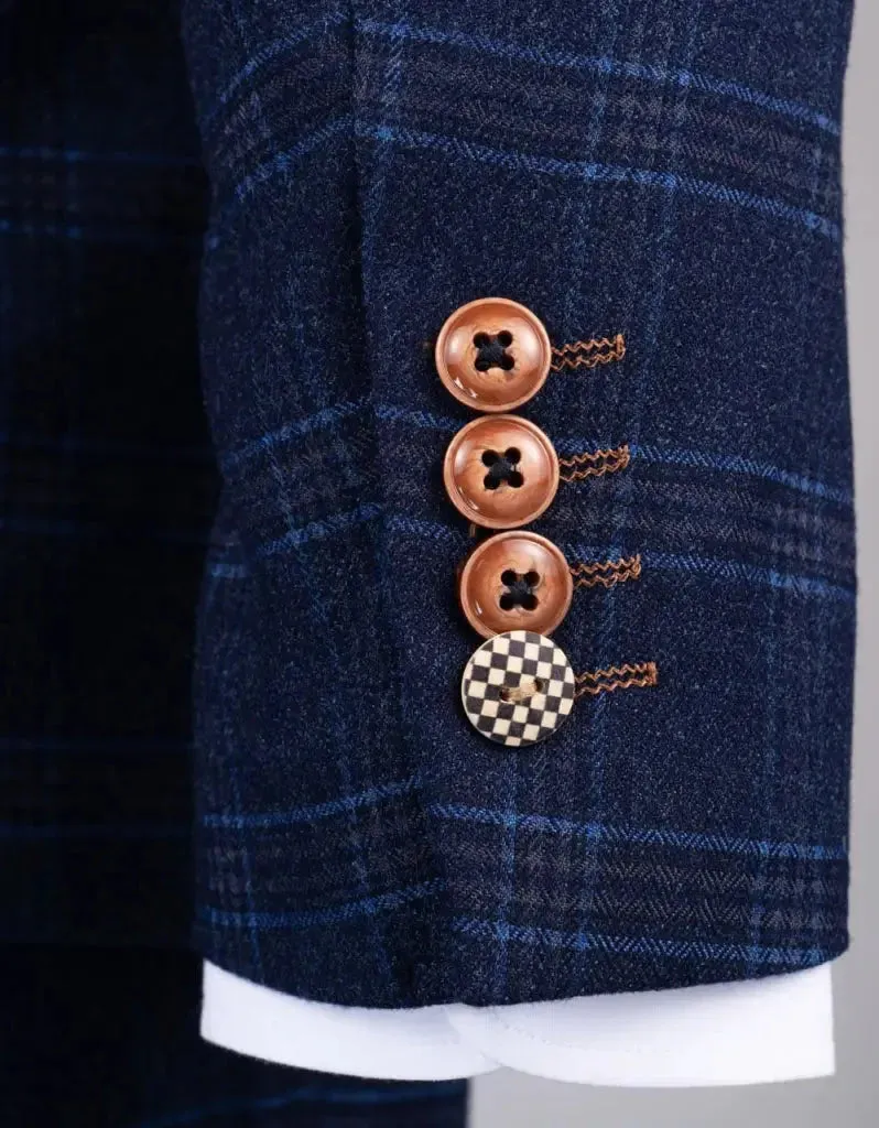 Blue Checkered Suit - Chigwell Tweed Suit