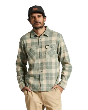 Bowery Stretch Flannel Shirt in Trekking Green & Oatmilk