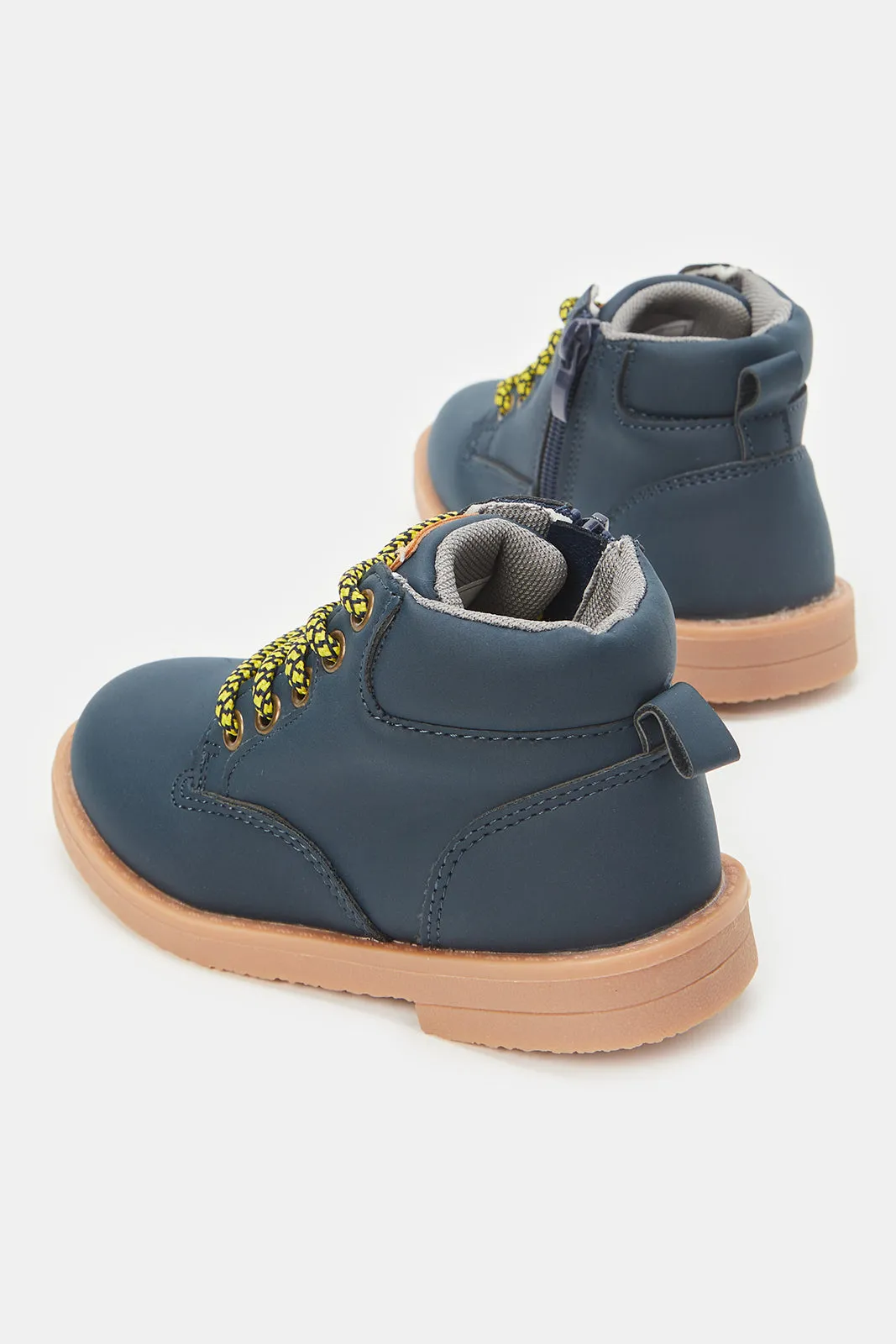 Boys Navy Derby High Top Shoes