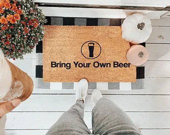 Bring Your Own Beer Vinyl Coir Doormat