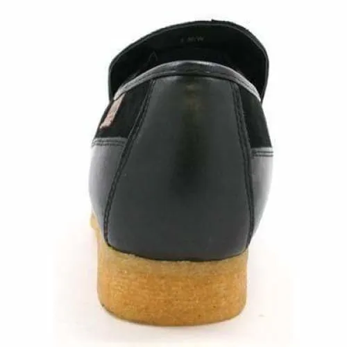 British Walkers King Men's Old School Black Suede Slip On Shoes