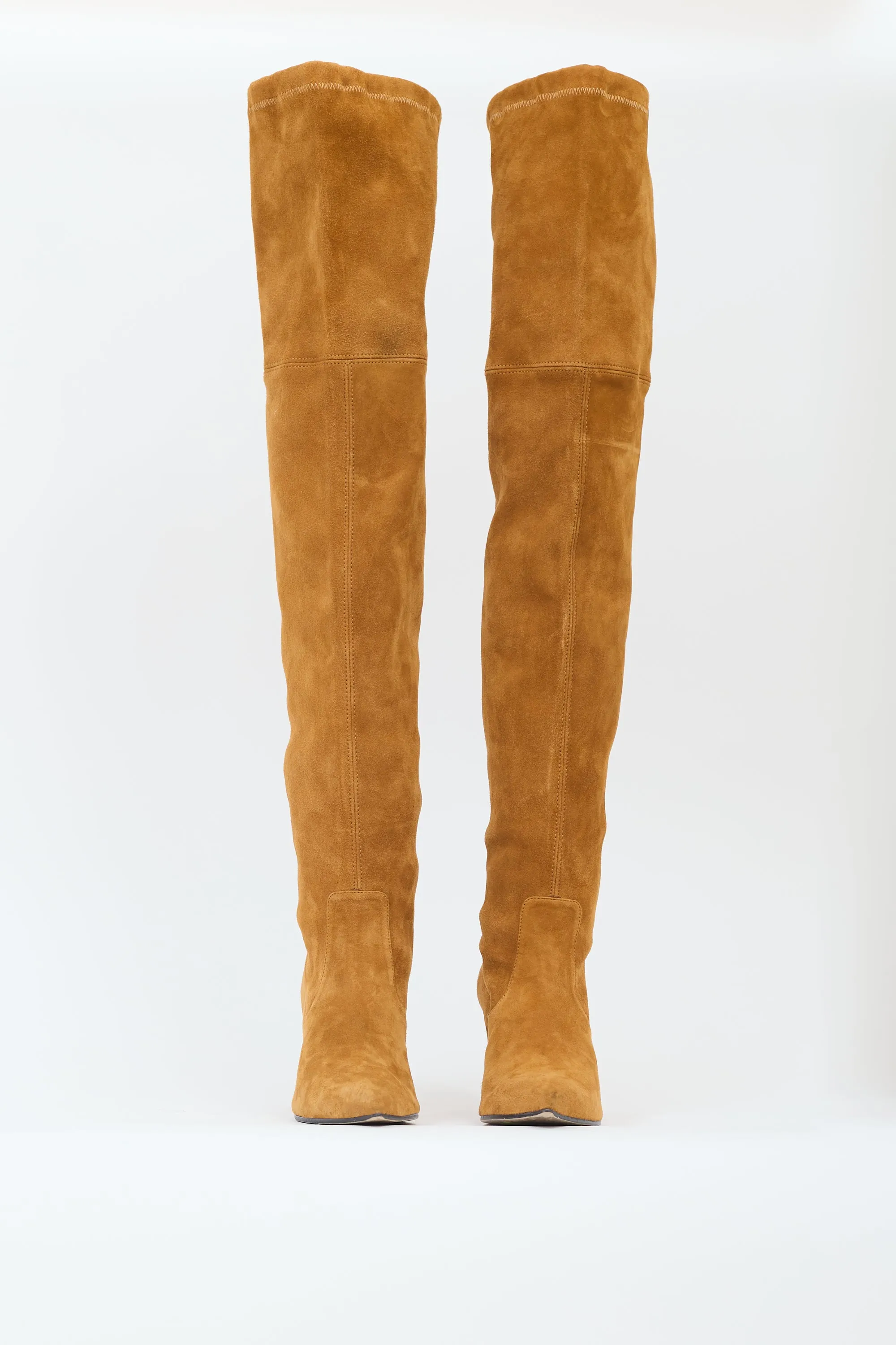 Brown Suede Natalia 75 Thigh High Boot