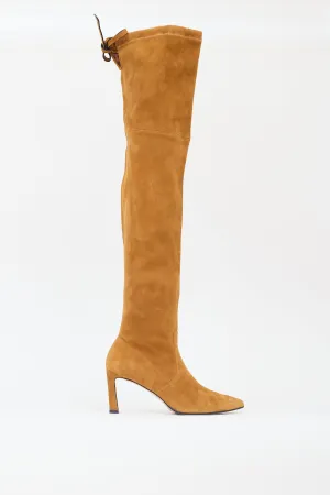 Brown Suede Natalia 75 Thigh High Boot