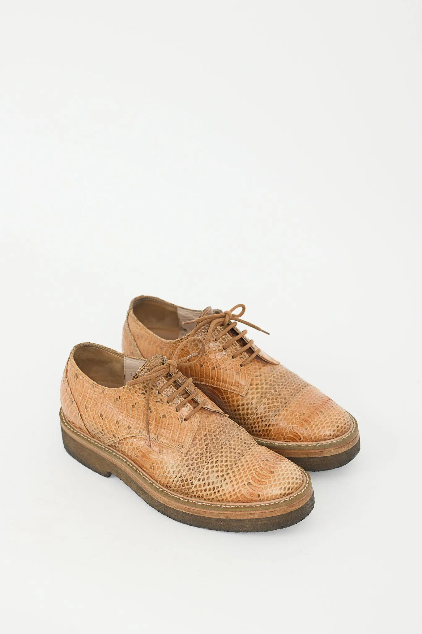 Brown Textured Leather Derby