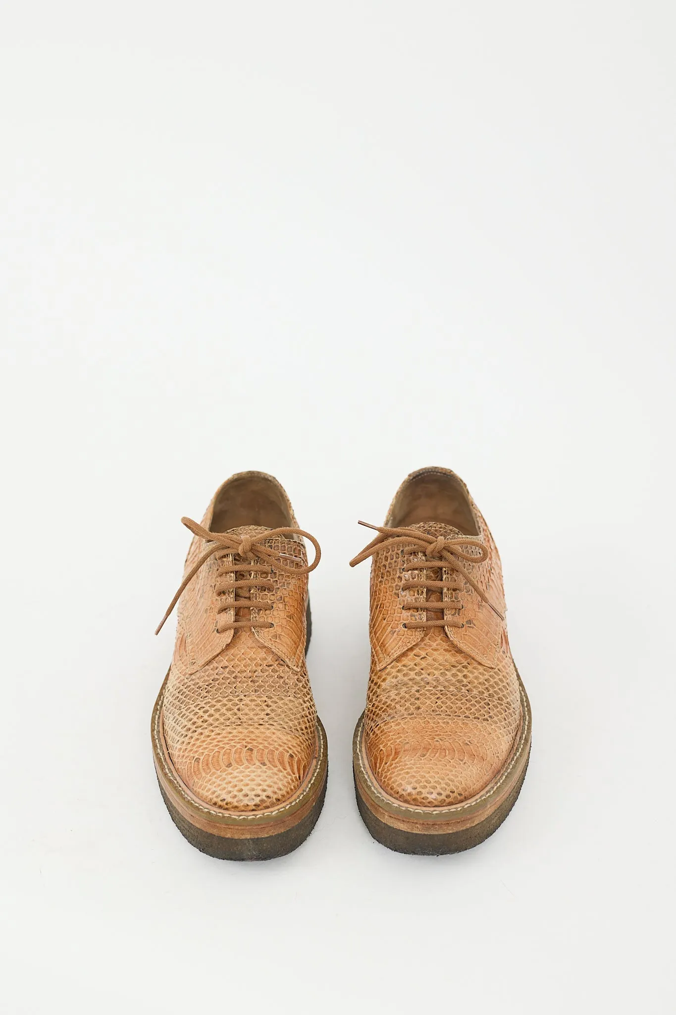 Brown Textured Leather Derby