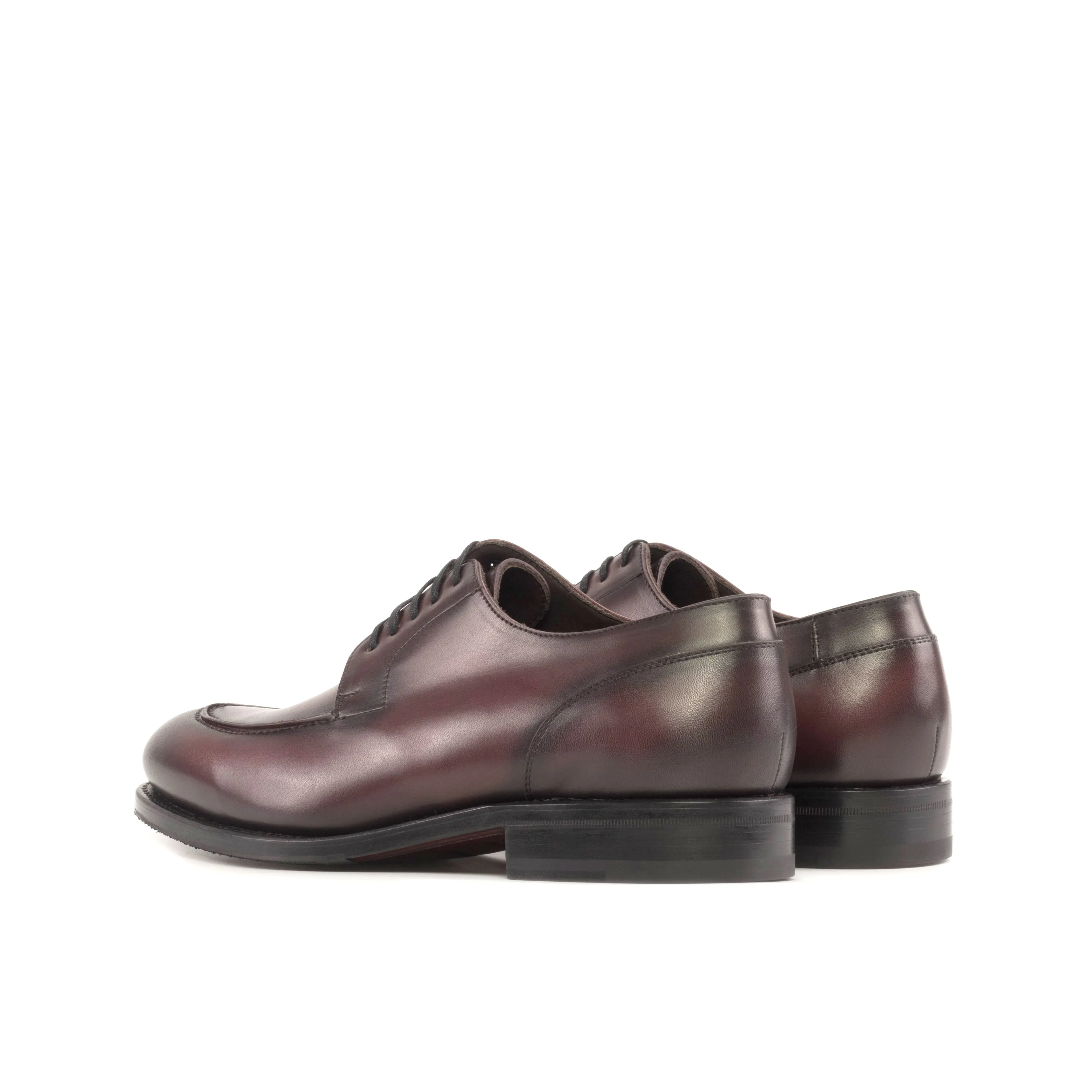 Burgundy Painted Calf Leather Split Toe Derby