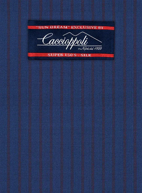 Caccioppoli Sun Dream Calgio Royal Blue Wool Silk Suit