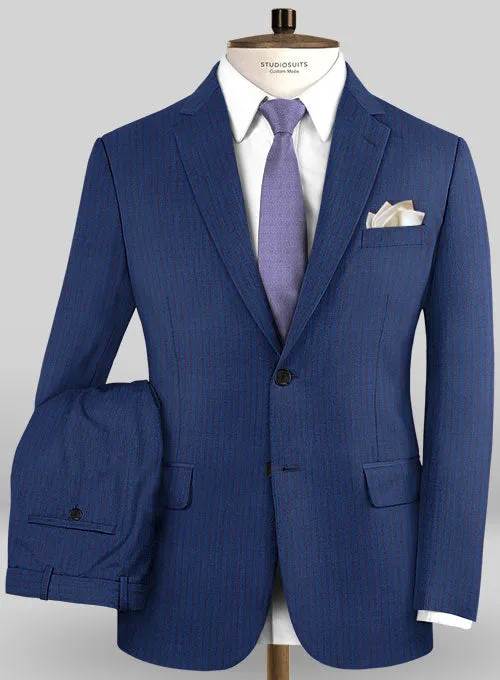 Caccioppoli Sun Dream Calgio Royal Blue Wool Silk Suit