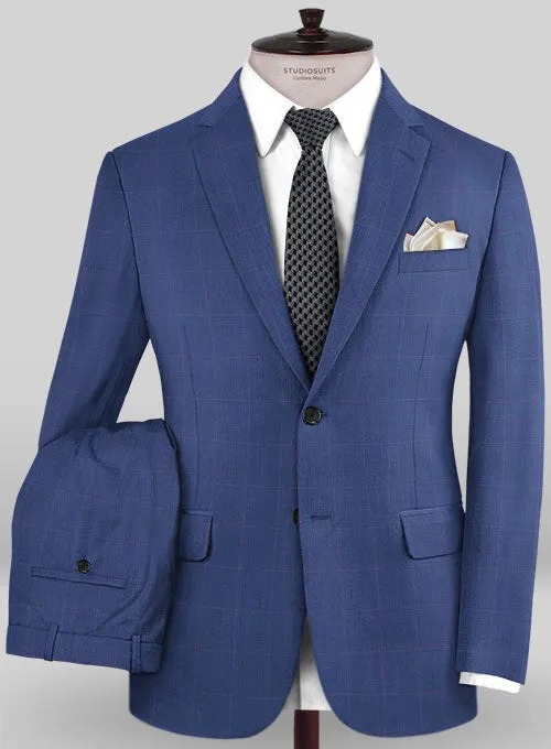 Caccioppoli Sun Dream Serari Blue Wool Silk Suit