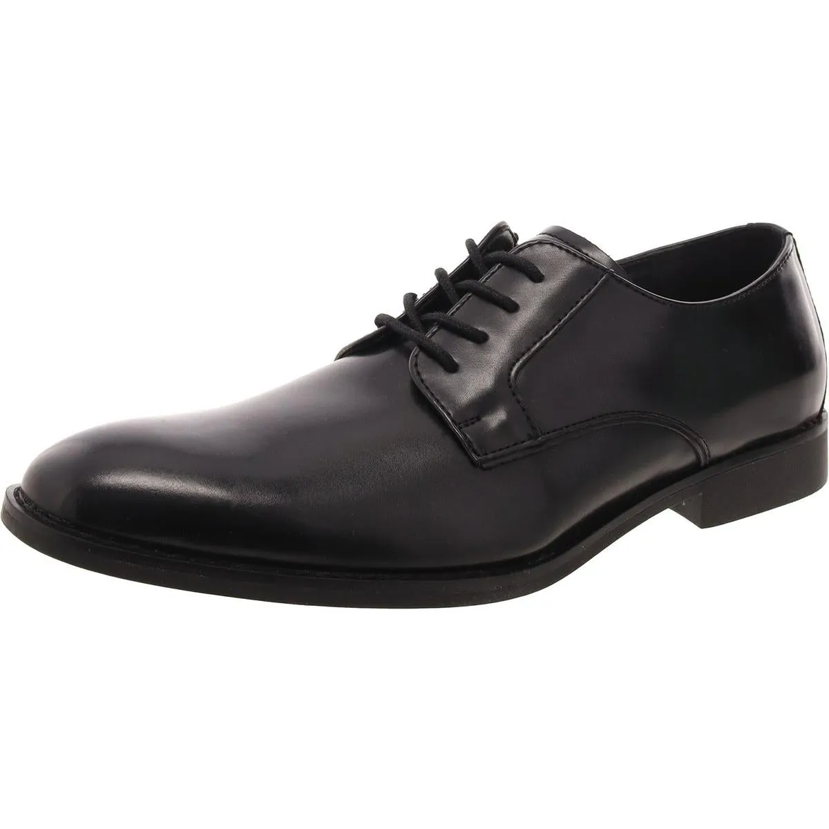 Calvin Klein Mens Maxler Faux Leather Plain Toe Derby Shoes