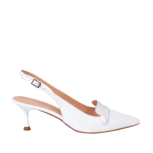 Capretto Sling Back Shoes In White