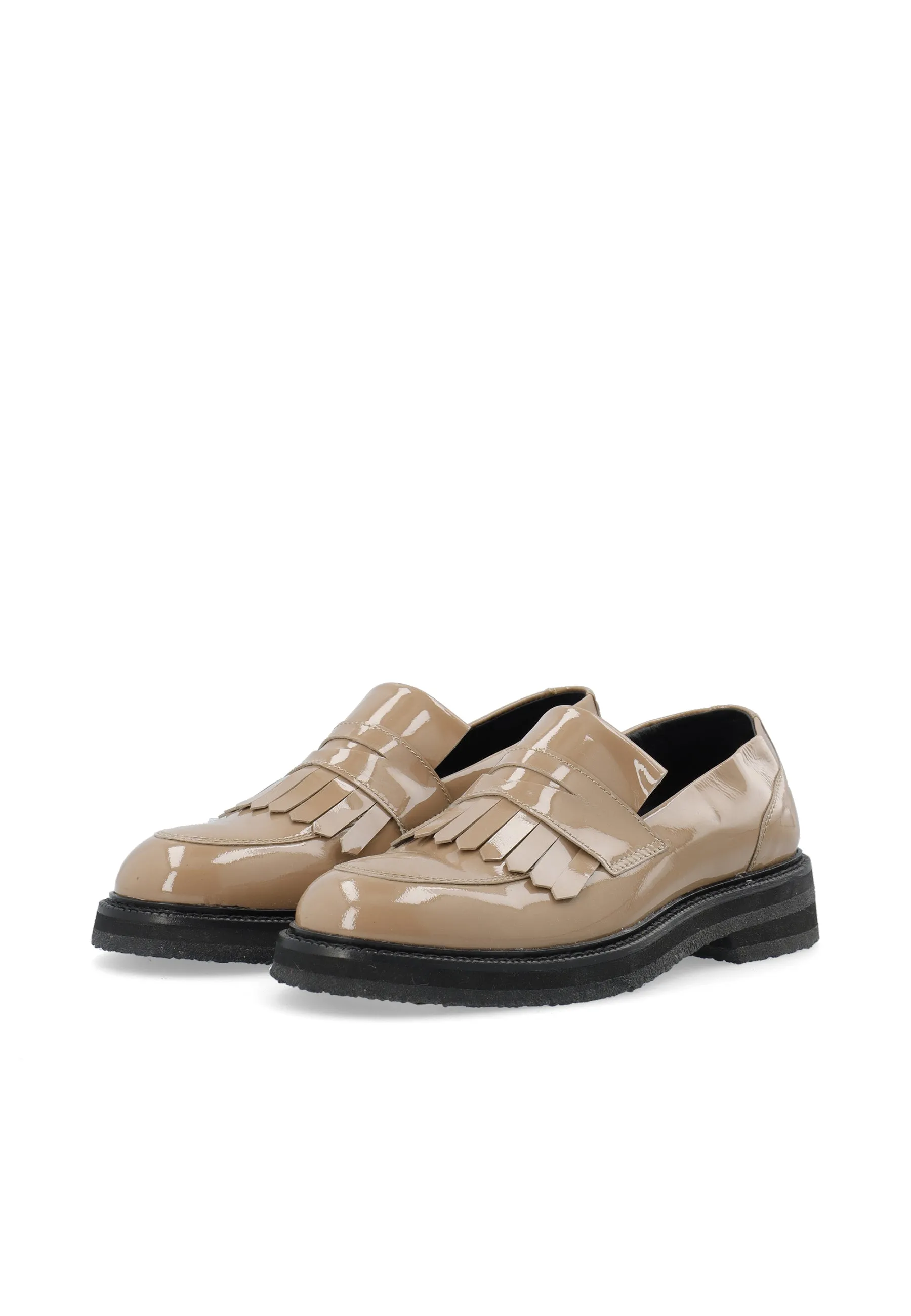 Casbetty Taupe Patent Leather Loafers