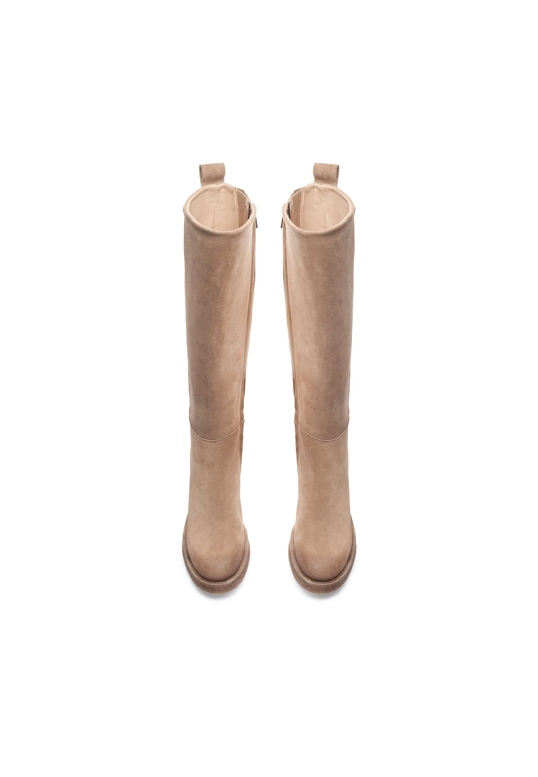 Casemily Beige Tall Suede Boots