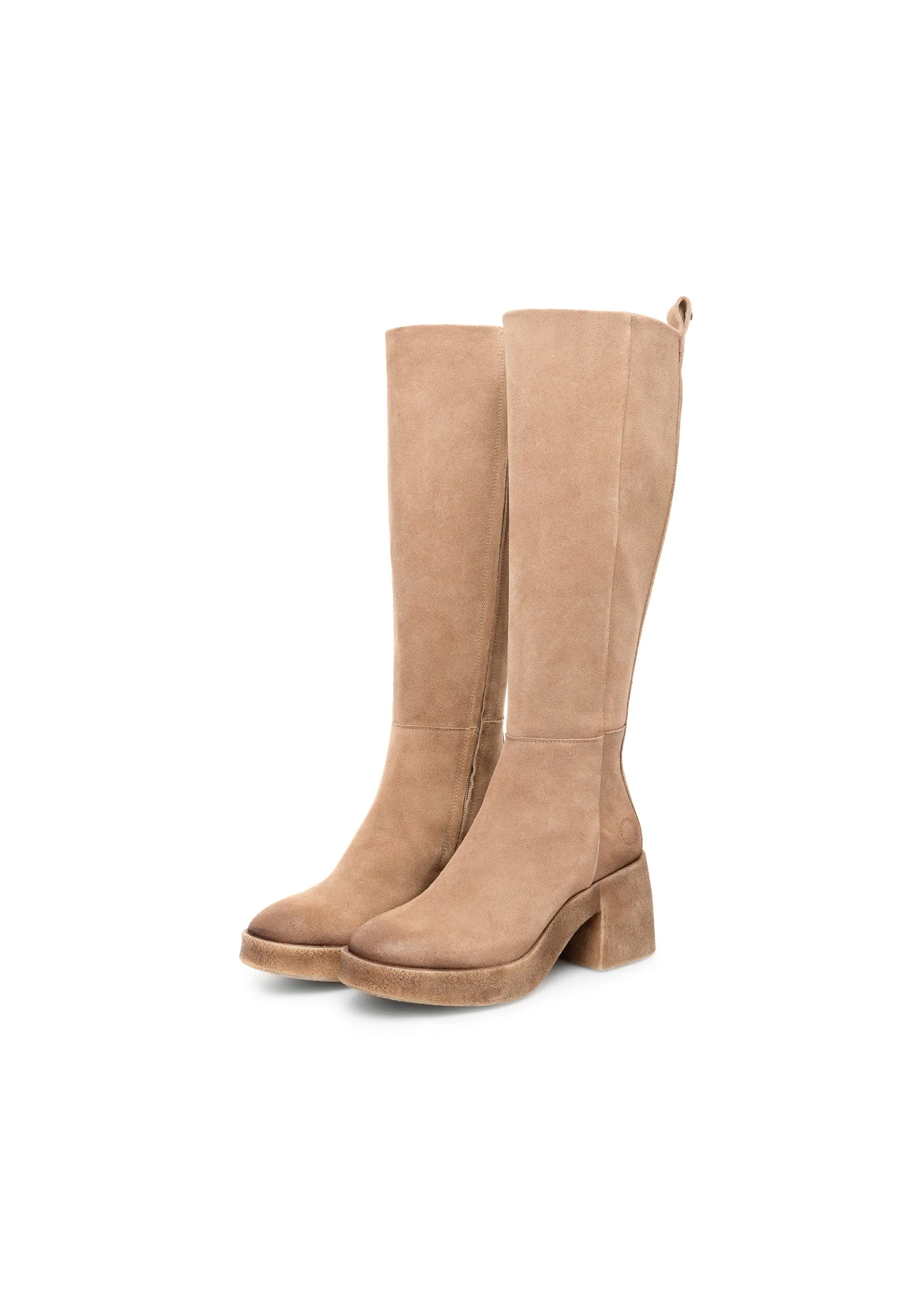 Casemily Beige Tall Suede Boots