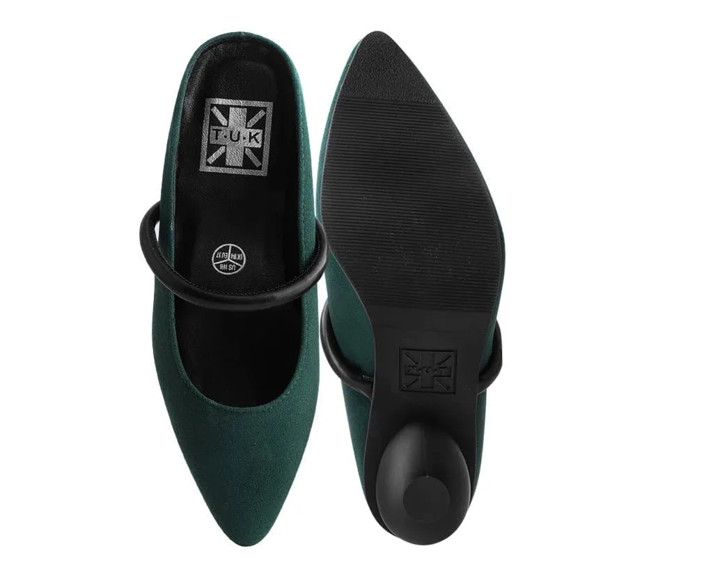 Cedar Green Faux Suede Ball Heel