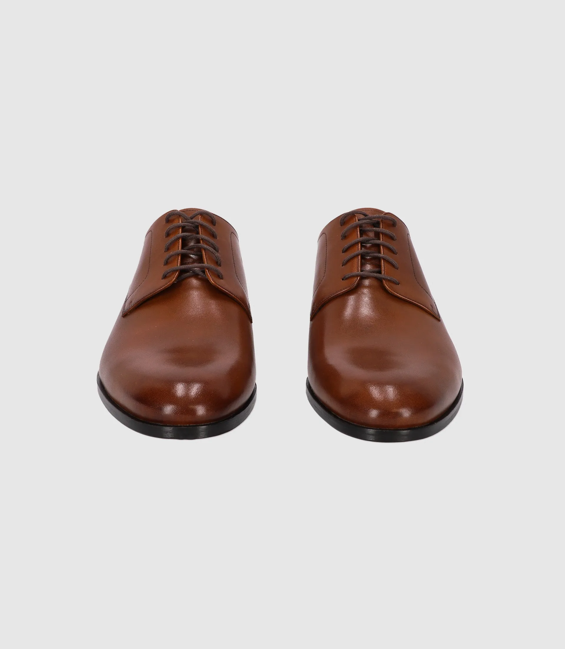 Chaussures derby en cuir marron