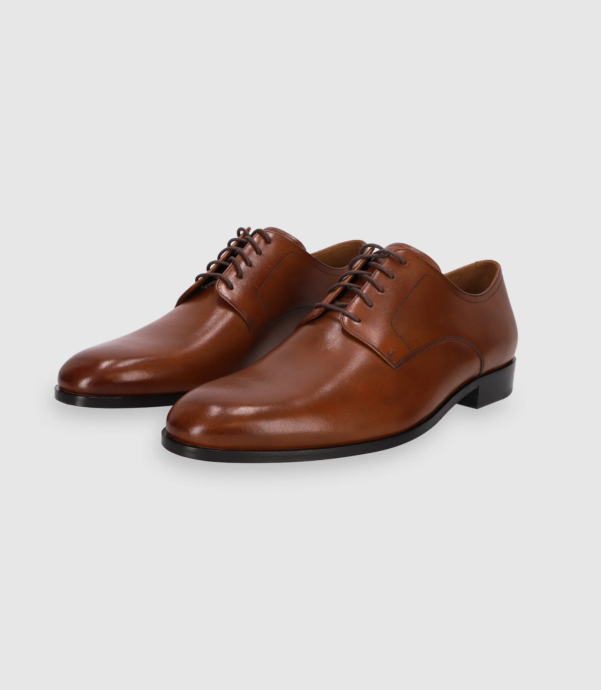 Chaussures derby en cuir marron