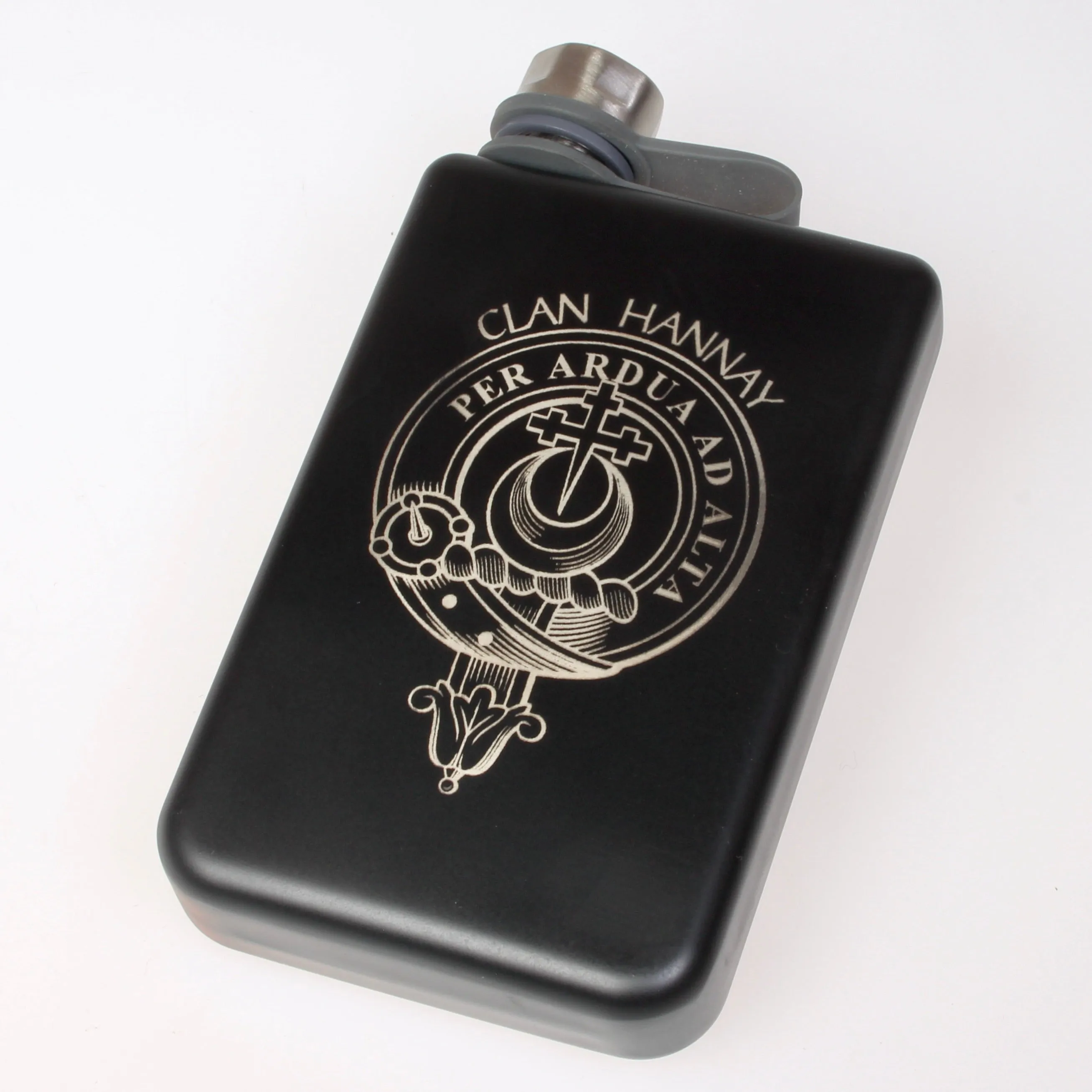 Clan Crest Black Steel 8oz Trekking Flask